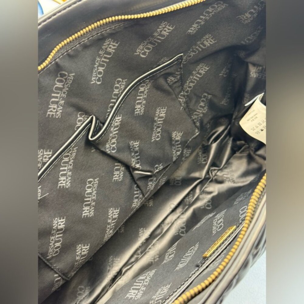 🆕 VERSACE JEANS COUTURE 🧿 NWT Black Thelma Tote Shopper + Scarf - Picture 14 of 16